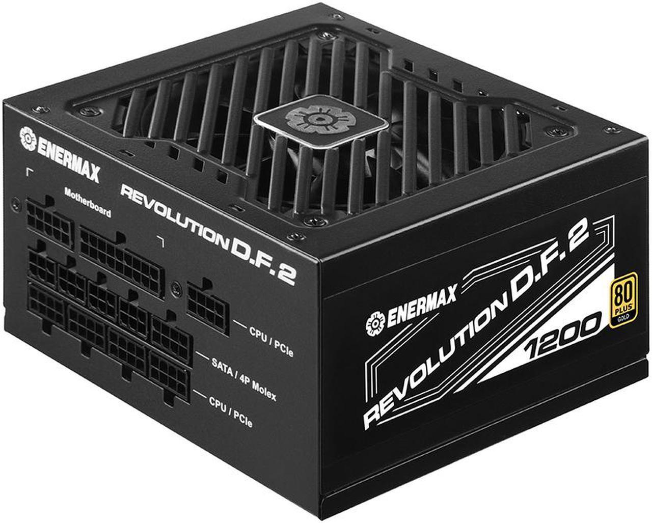 Alt view image 3 of 9 - ENERMAX REVOLUTION D.F. 2 1200W Full Modular, 80 Plus Gold, ATX 3.0 & PCIe 5.0 Ready, 600W 12VHPWR Connector Included, Japanese Capacitors, Semi-Fanless , 140mm Size, ATX Power Supply