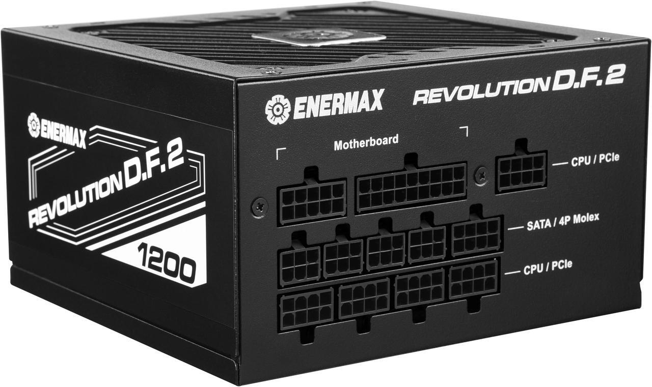 Alt view image 5 of 9 - ENERMAX REVOLUTION D.F. 2 1200W Full Modular, 80 Plus Gold, ATX 3.0 & PCIe 5.0 Ready, 600W 12VHPWR Connector Included, Japanese Capacitors, Semi-Fanless , 140mm Size, ATX Power Supply