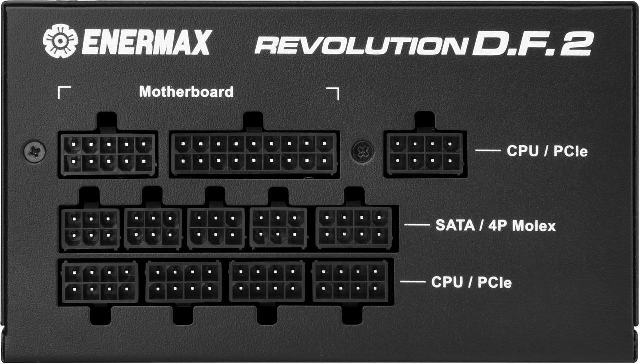 Alt view image 6 of 9 - ENERMAX REVOLUTION D.F. 2 1200W Full Modular, 80 Plus Gold, ATX 3.0 & PCIe 5.0 Ready, 600W 12VHPWR Connector Included, Japanese Capacitors, Semi-Fanless , 140mm Size, ATX Power Supply