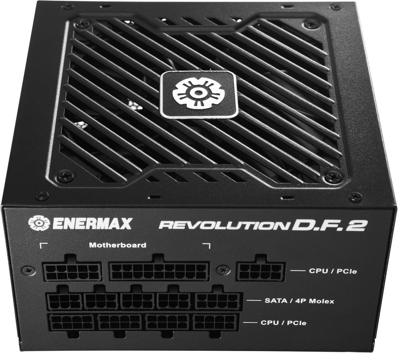Alt view image 7 of 9 - ENERMAX REVOLUTION D.F. 2 1200W Full Modular, 80 Plus Gold, ATX 3.0 & PCIe 5.0 Ready, 600W 12VHPWR Connector Included, Japanese Capacitors, Semi-Fanless , 140mm Size, ATX Power Supply