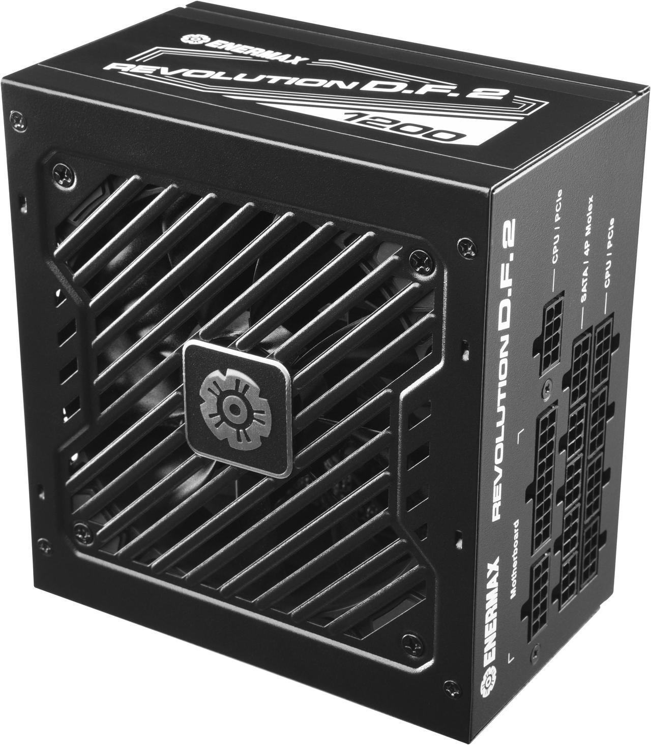 Alt view image 4 of 9 - ENERMAX REVOLUTION D.F. 2 1200W Full Modular, 80 Plus Gold, ATX 3.0 & PCIe 5.0 Ready, 600W 12VHPWR Connector Included, Japanese Capacitors, Semi-Fanless , 140mm Size, ATX Power Supply