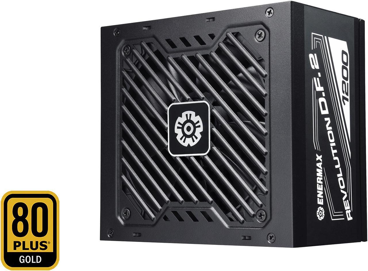 Alt view image 2 of 9 - ENERMAX REVOLUTION D.F. 2 1200W Full Modular, 80 Plus Gold, ATX 3.0 & PCIe 5.0 Ready, 600W 12VHPWR Connector Included, Japanese Capacitors, Semi-Fanless , 140mm Size, ATX Power Supply