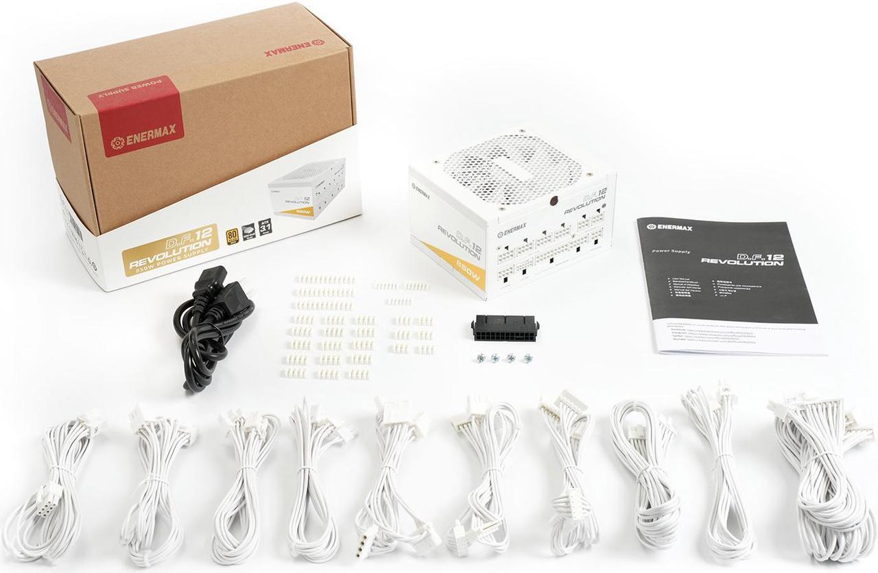Alt view image 7 of 7 - ENERMAX Revolution D.F. 12 850W, ATX 3.1 Standard, PCIe 5.1 600W 12V-2x6 Connector, 80+ Gold Full-Modular Power Supply, Compact 122mm ATX PSU, 10 Year Warranty; ETV850G-W