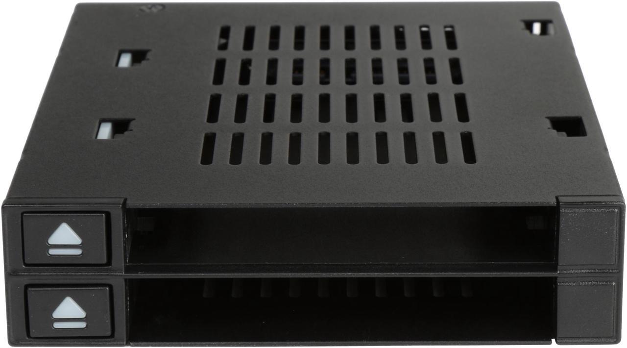 Alt view image 3 of 6 - ICY DOCK Dual Bay 2.5 to 3.5 SATA / SAS SSD/ HDD Trayless Hot-swap Dock / Mobile Rack For 3.5 Drive Bay - flexiDOCK MB522SP-B