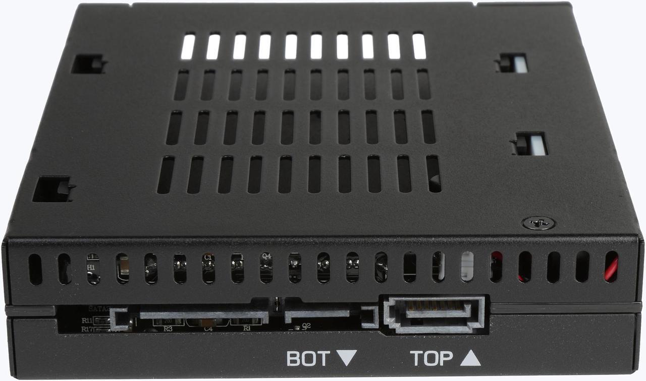 Alt view image 5 of 6 - ICY DOCK Dual Bay 2.5 to 3.5 SATA / SAS SSD/ HDD Trayless Hot-swap Dock / Mobile Rack For 3.5 Drive Bay - flexiDOCK MB522SP-B
