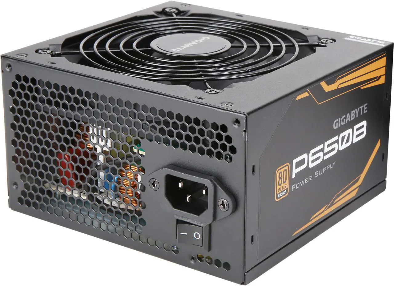 Main image of GIGABYTE P650B GP-P650B 650 W Intel Form Factor ATX 12V v2.31 80 PLUS BRONZE Certified Non-Modular Active PFC (>0.9 typical) PFC Power Supply