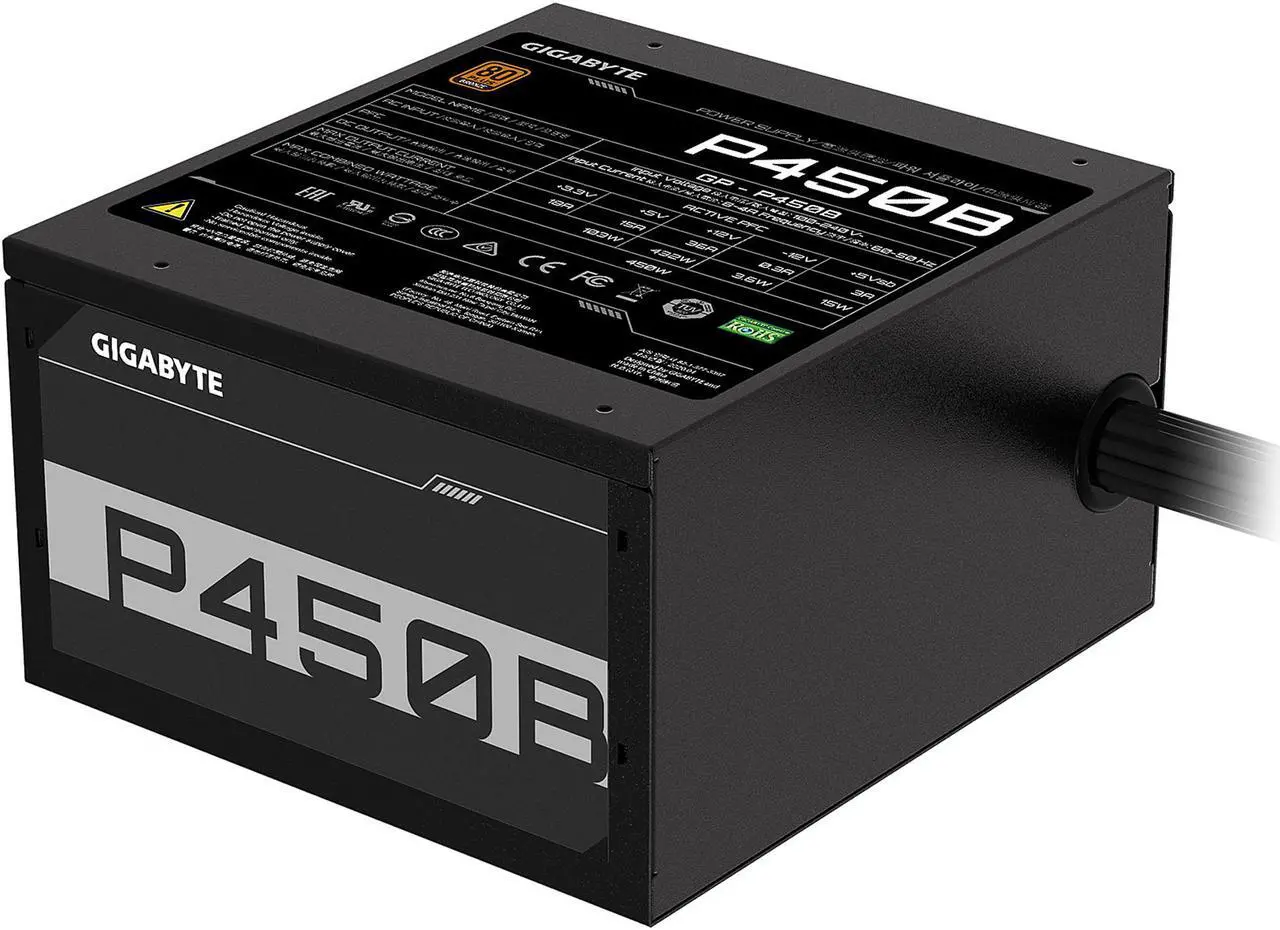 Alt view image 2 of 8 - GIGABYTE GP-P450B 450 W ATX 12V v2.31 80 PLUS BRONZE Certified Non-Modular Active PFC Power Supply