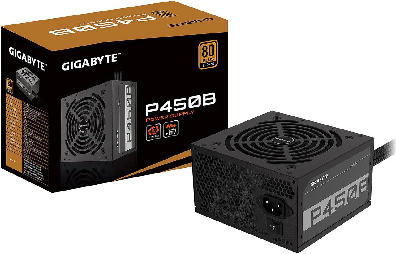 Alt view image 7 of 8 - GIGABYTE GP-P450B 450 W ATX 12V v2.31 80 PLUS BRONZE Certified Non-Modular Active PFC Power Supply