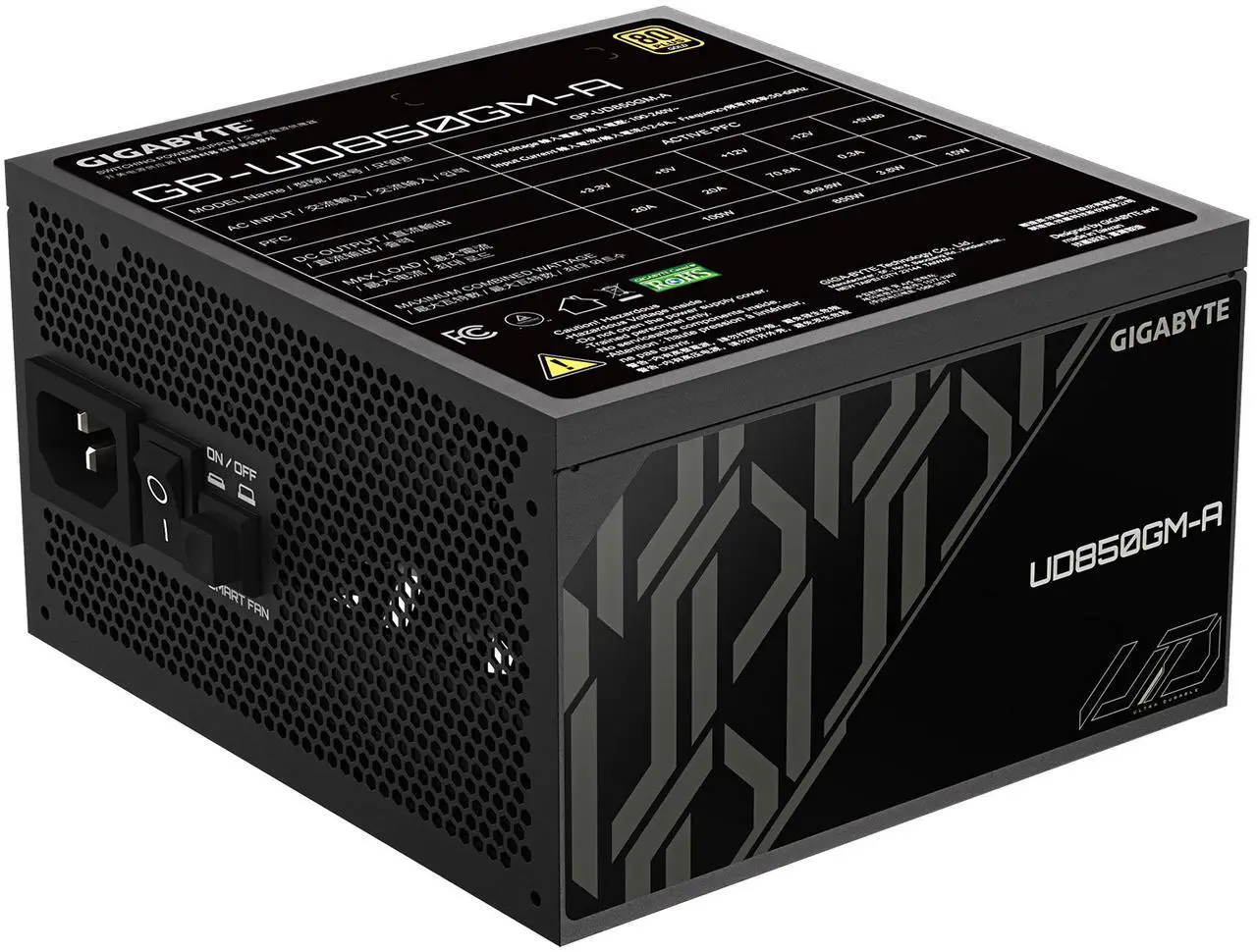 Alt view image 7 of 7 - GIGABYTE 750W PSU - 80 Plus Gold Certified - Fully Modular Power Supply (GP-UD850GM-A)