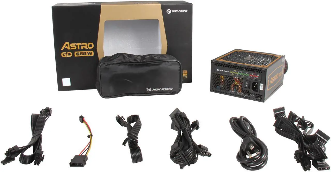 Alt view image 7 of 7 - HighPower Astro GD 650W, Digital, 80+ Gold, Single +12 Rails, SLI/Cross Fire ready, Module, Active PFC Power Supply