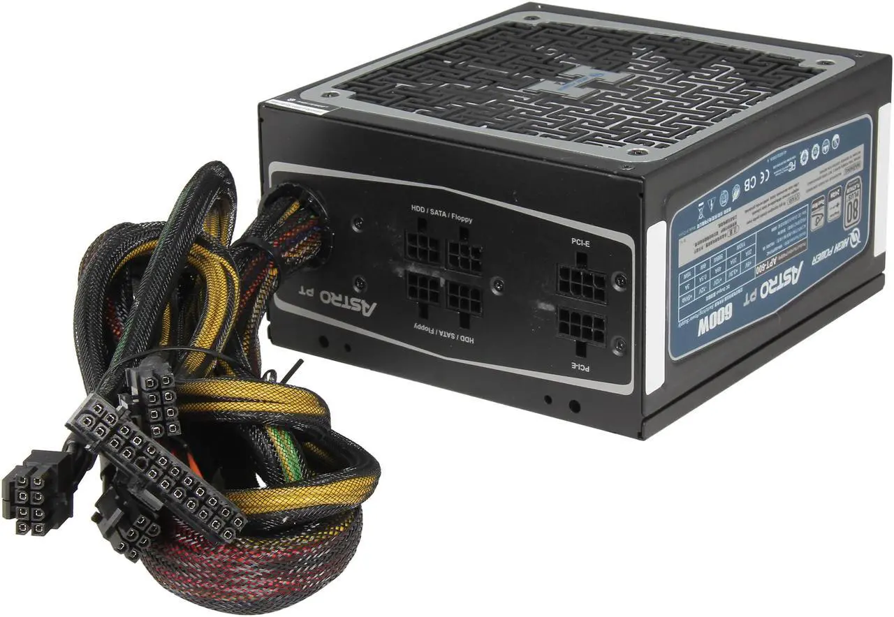Alt view image 4 of 7 - HighPower Astro PT 600W, Digital, 80+ Platinum, Single +12 Rails, SLI/Cross Fire ready, Module, Active PFC Power Supply