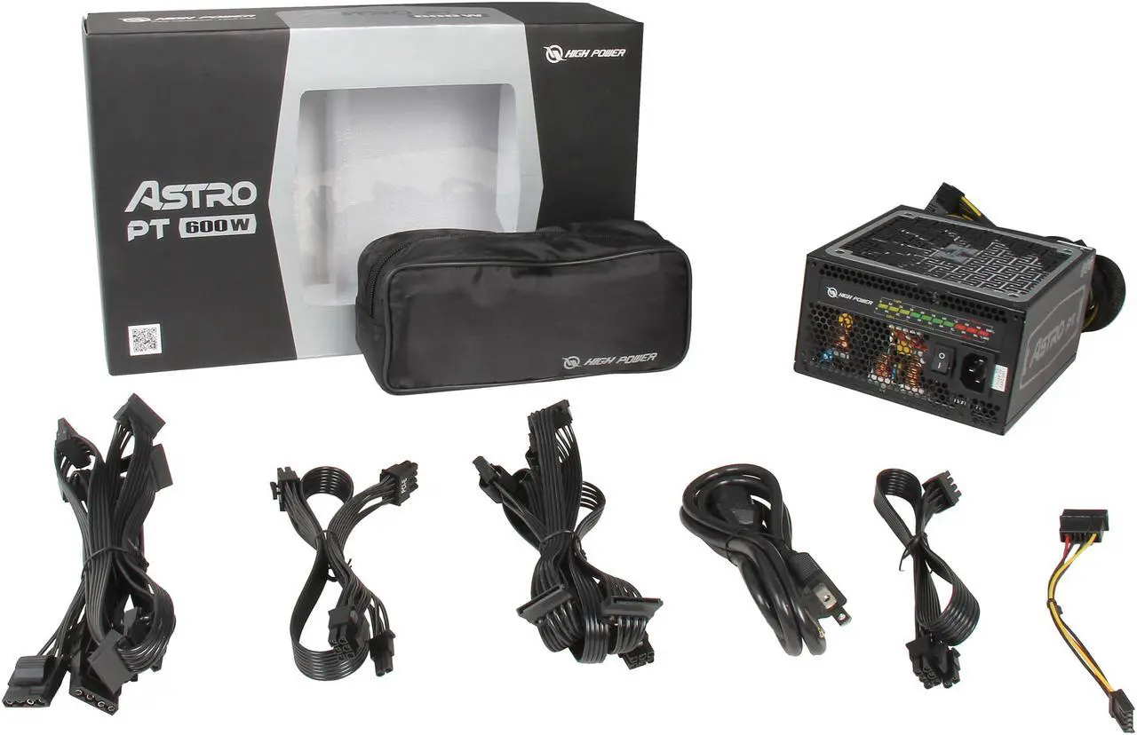 Alt view image 7 of 7 - HighPower Astro PT 600W, Digital, 80+ Platinum, Single +12 Rails, SLI/Cross Fire ready, Module, Active PFC Power Supply