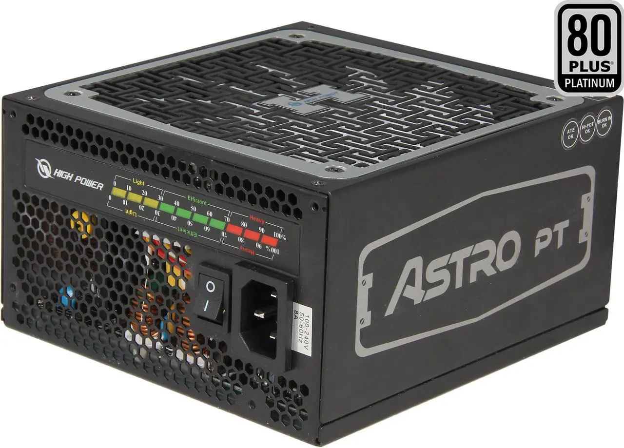 Main image of HighPower Astro PT 600W, Digital, 80+ Platinum, Single +12 Rails, SLI/Cross Fire ready, Module, Active PFC Power Supply