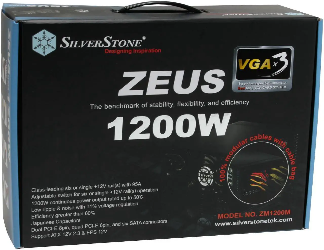 Alt view image 9 of 9 - SilverStone ZM1200M 1200 W ATX 12V 2.3 & EPS 12V SLI Ready CrossFire Ready Modular Active PFC Power Supply