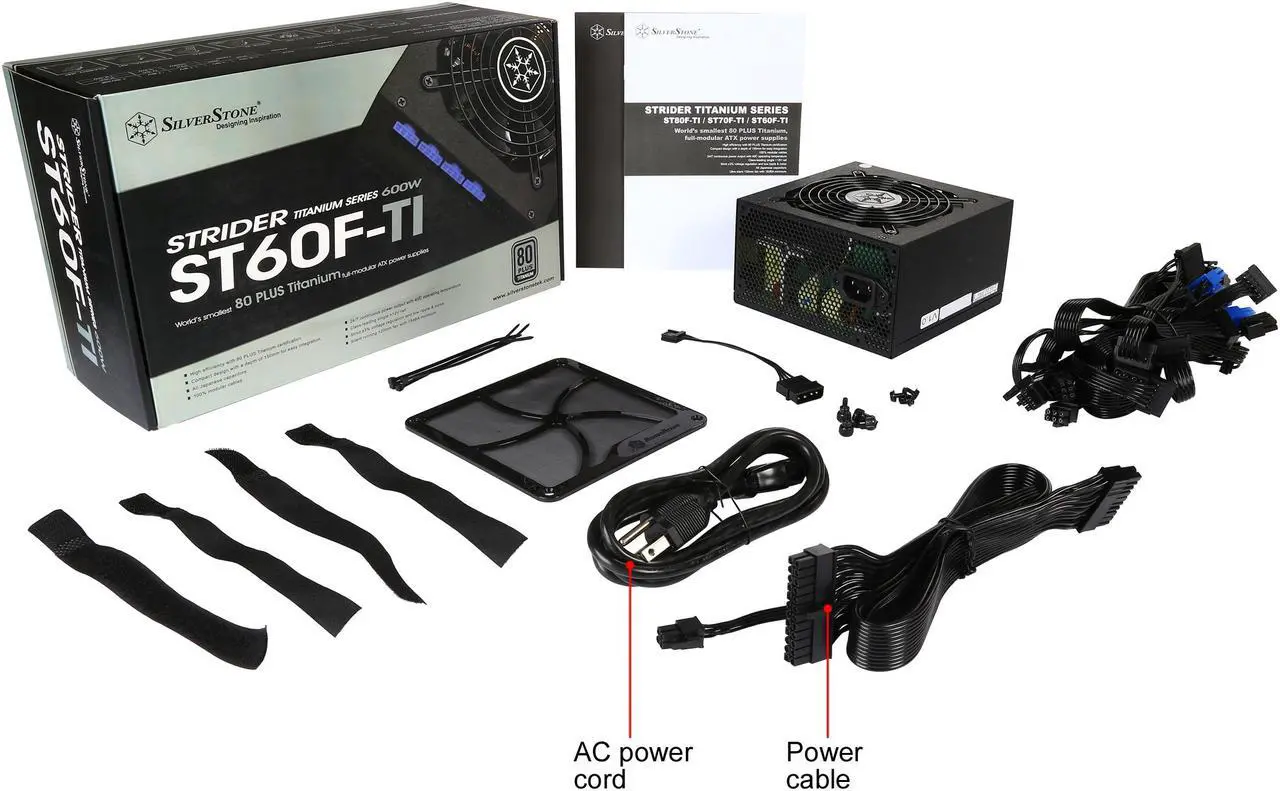 Alt view image 8 of 7 - SilverStone Strider SST-ST60F-TI 600 W ATX 80 PLUS TITANIUM Certified Full Modular Active PFC Power Supply