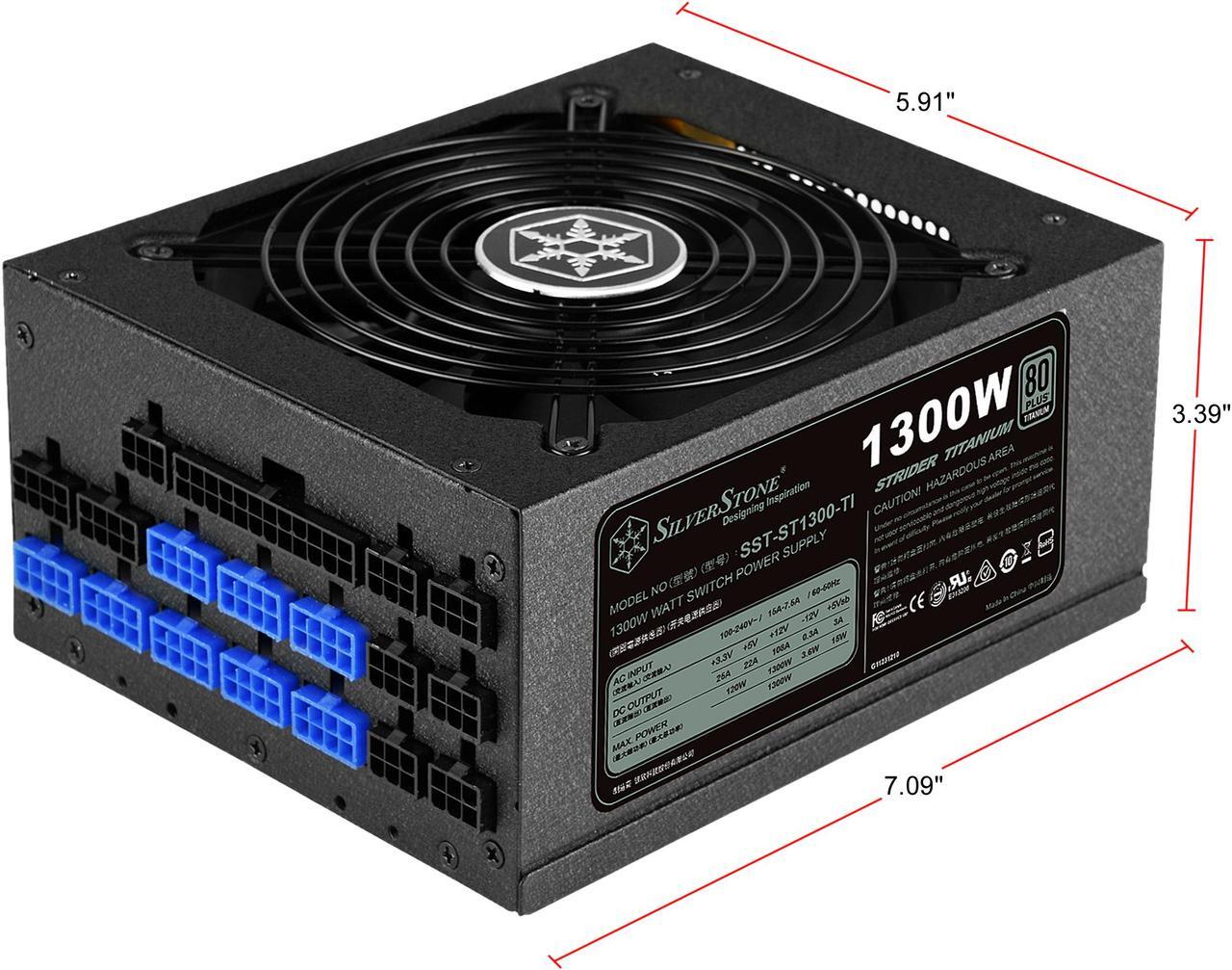 Alt view image 8 of 8 - SilverStone SST-ST1300-TI 1300 W ATX12V 80 PLUS TITANIUM Certified Active PFC Power Supply