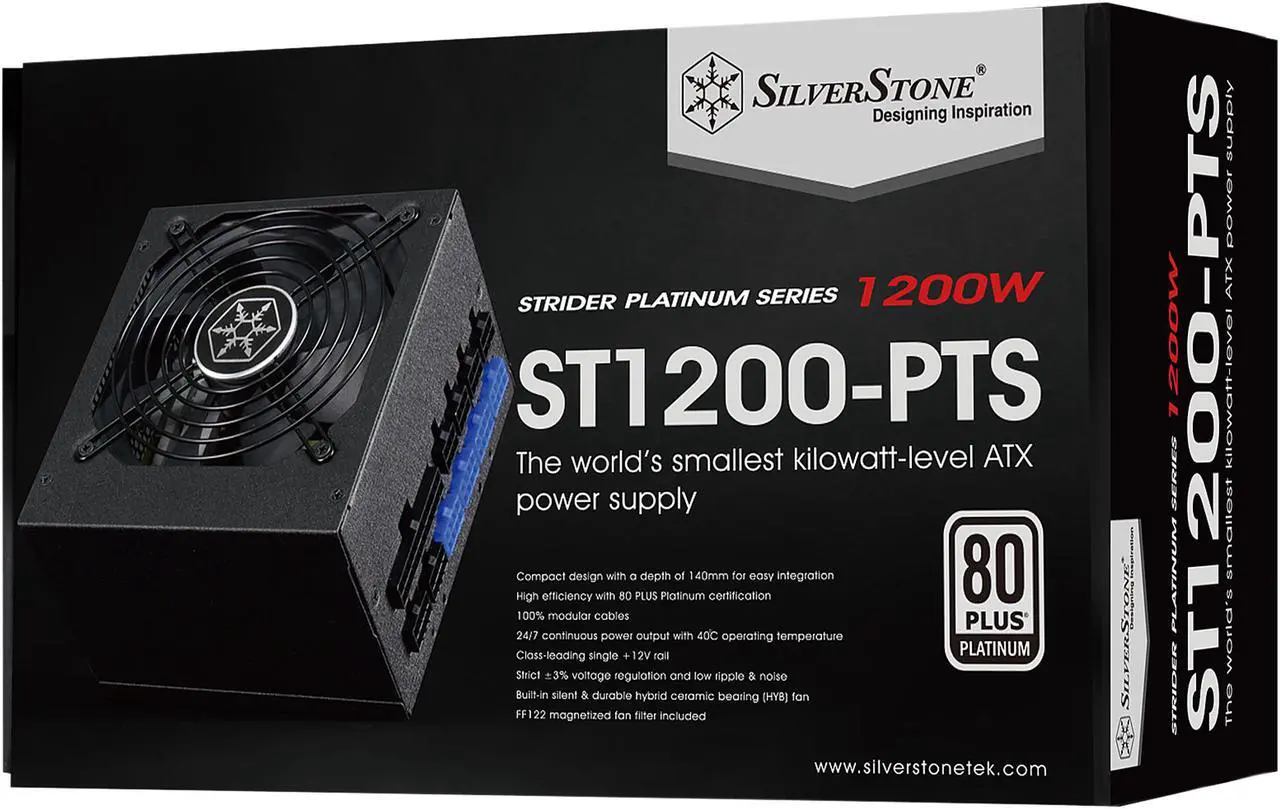 Alt view image 5 of 6 - SilverStone Strider Platinum series SST-ST1200-PTS 1200 W ATX12V v2.4 80 PLUS PLATINUM Certified Full Modular Active PFC Power Supply