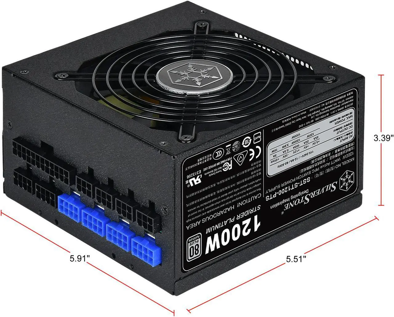 Alt view image 6 of 6 - SilverStone Strider Platinum series SST-ST1200-PTS 1200 W ATX12V v2.4 80 PLUS PLATINUM Certified Full Modular Active PFC Power Supply