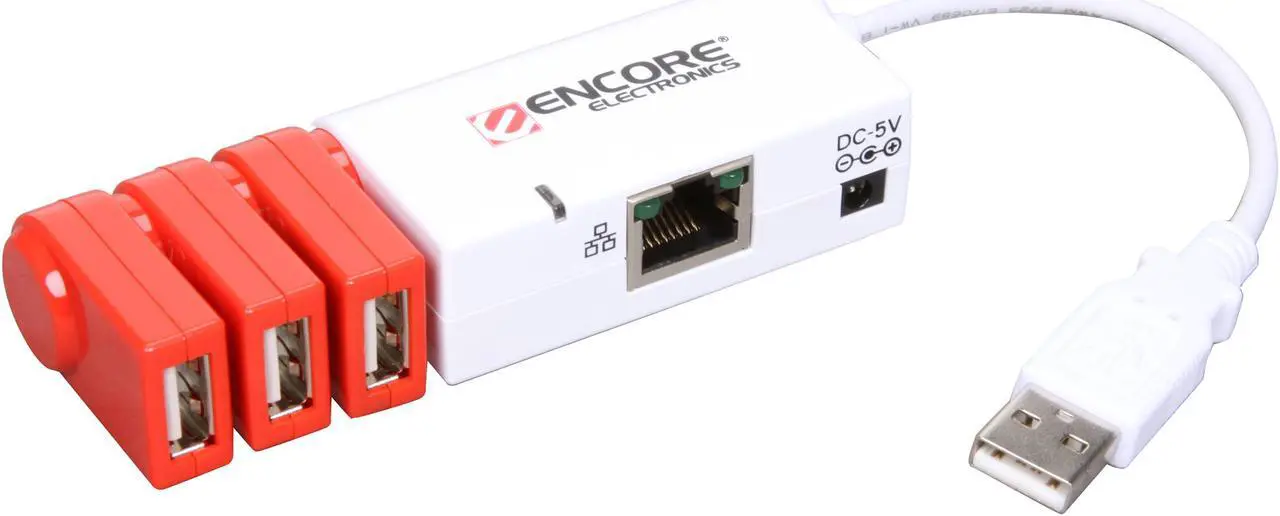 Main image of ENCORE ENUET-3USB 3-Port USB2.0 Hub with Ethernet Adapter