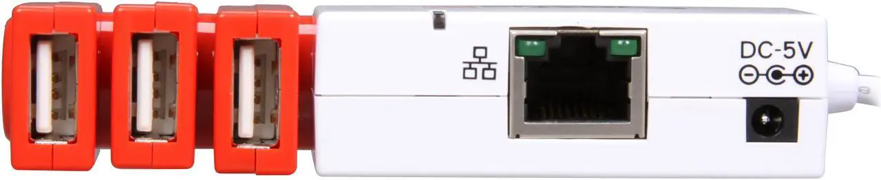 Alt view image 2 of 5 - ENCORE ENUET-3USB 3-Port USB2.0 Hub with Ethernet Adapter