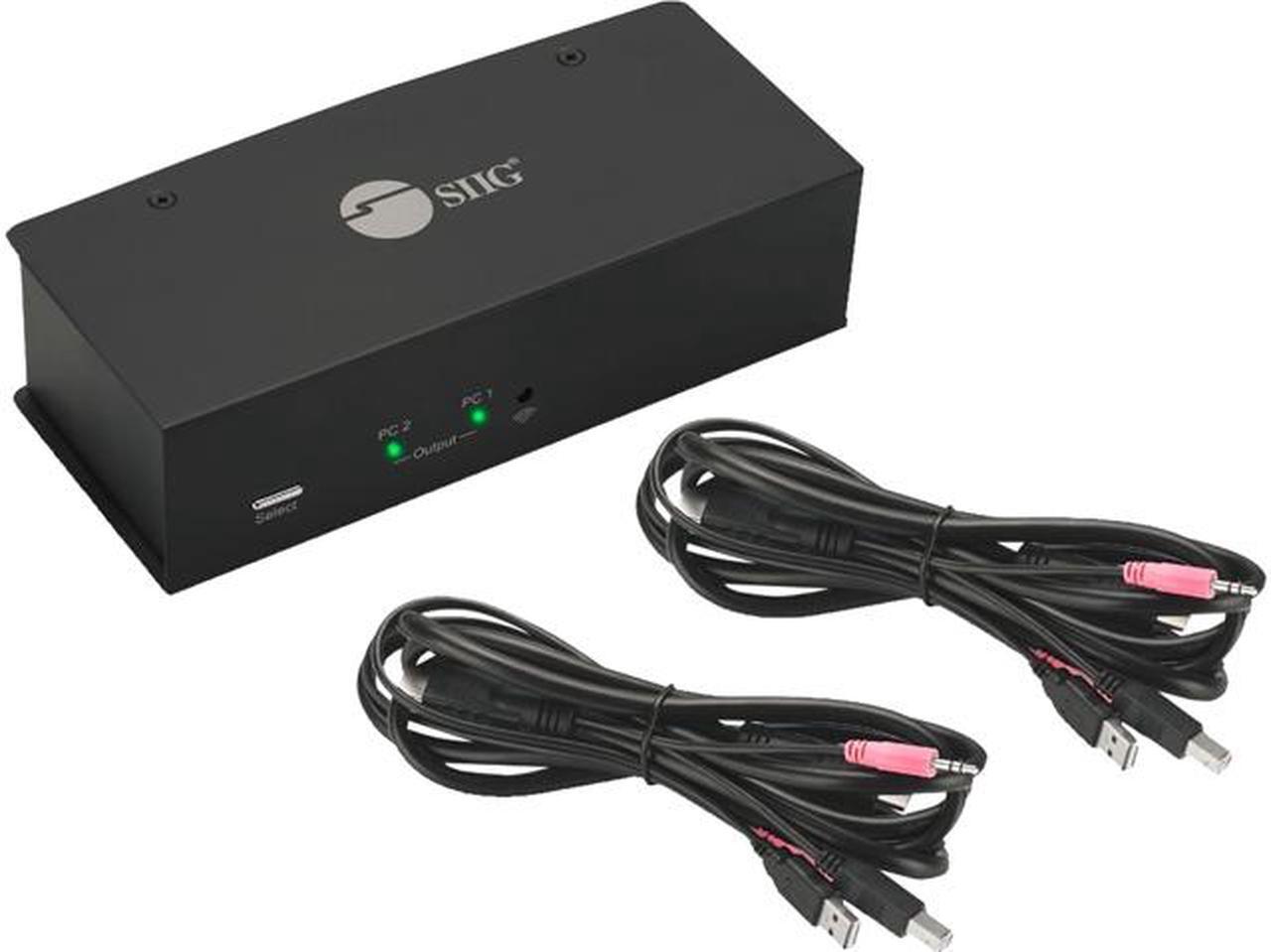 Main image of SIIG CE-KV0711-S1 2x1 Dual View USB HDMI KVM Switch - 4K, Dual Display or Extended Display