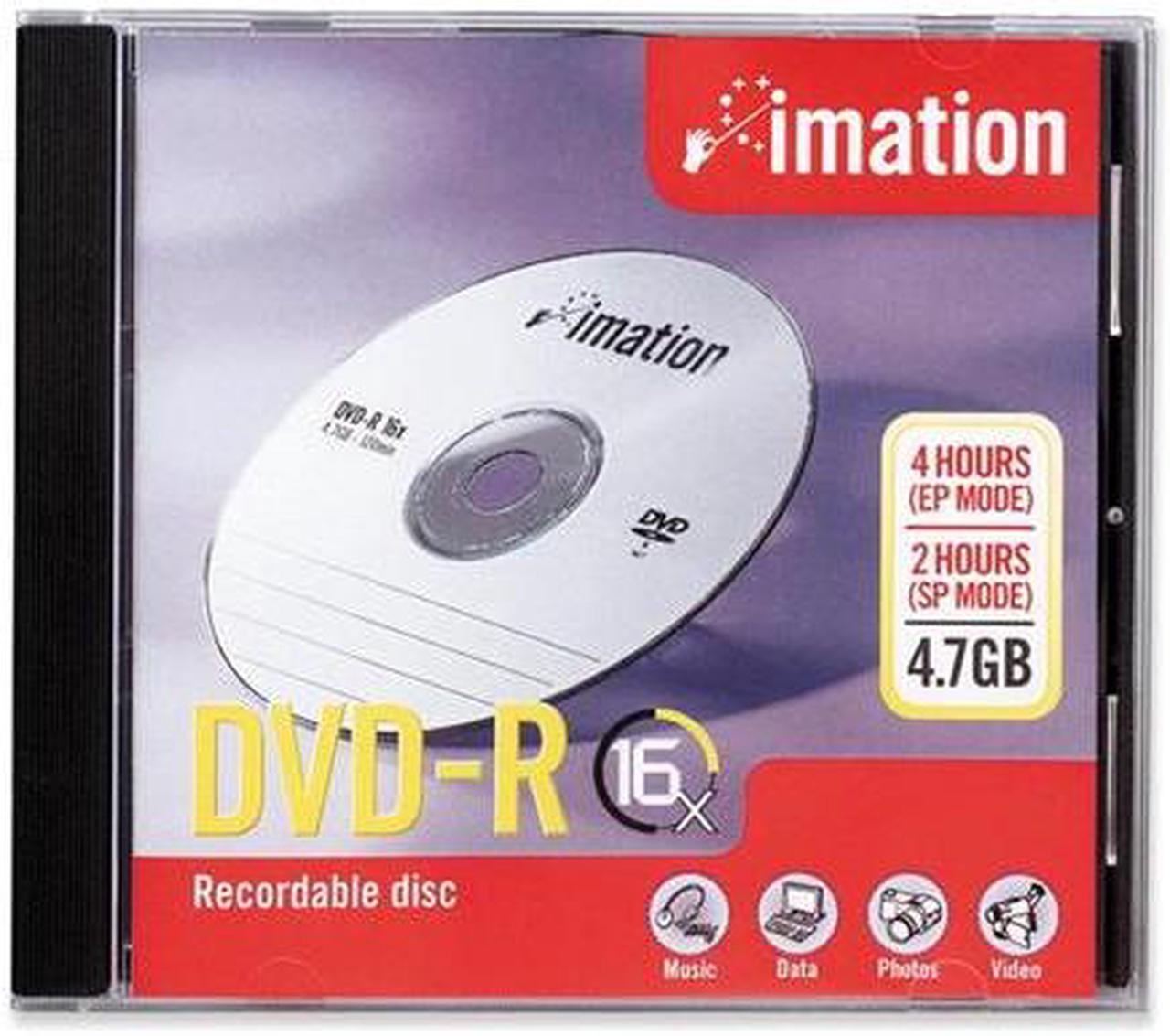 imation 4.7GB 16X DVD-R Single Jewel Case Disc Model 17338