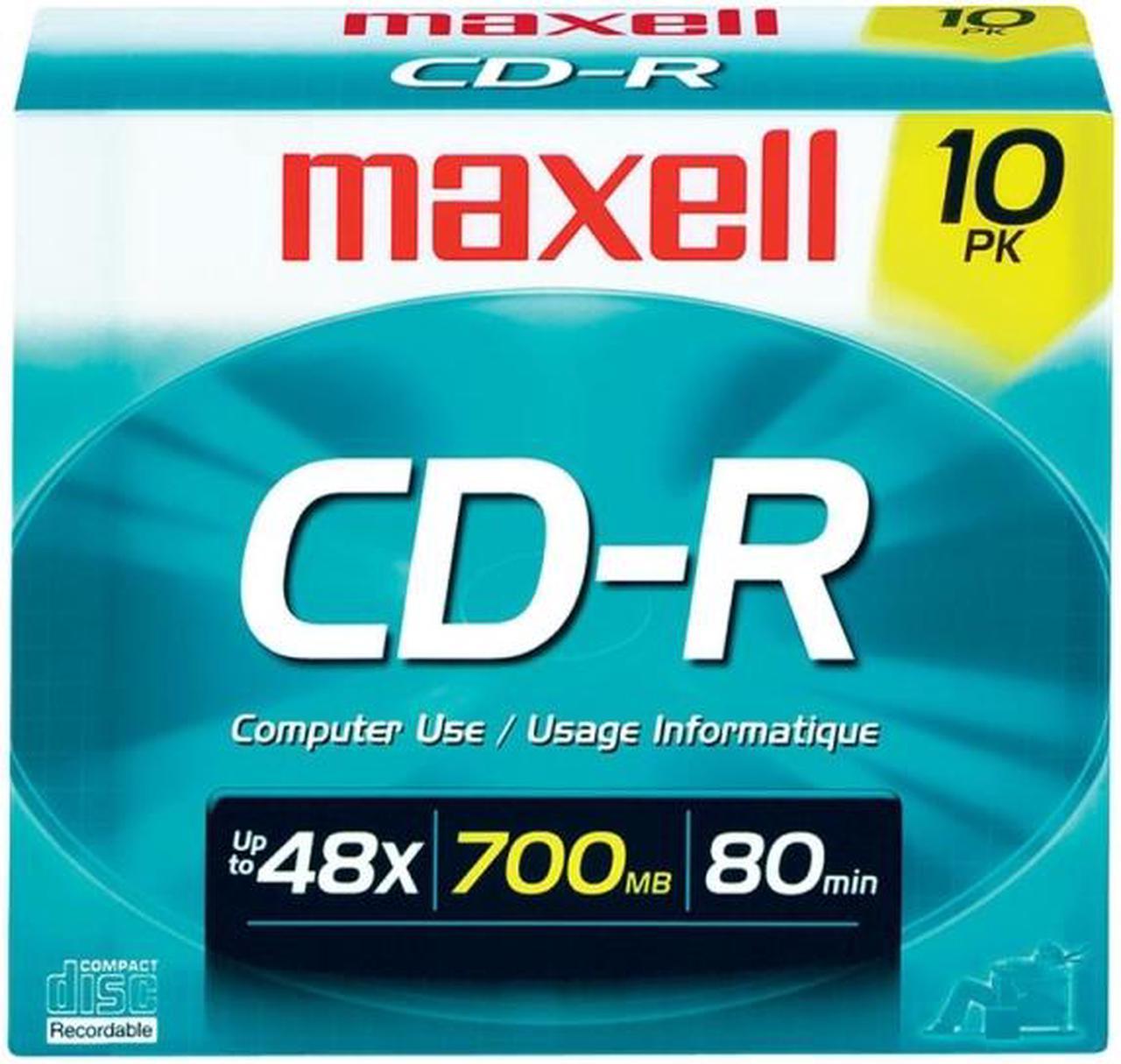 maxell 700MB 48X CD-R 10 Packs Slim Jewel Case Media Model 648210