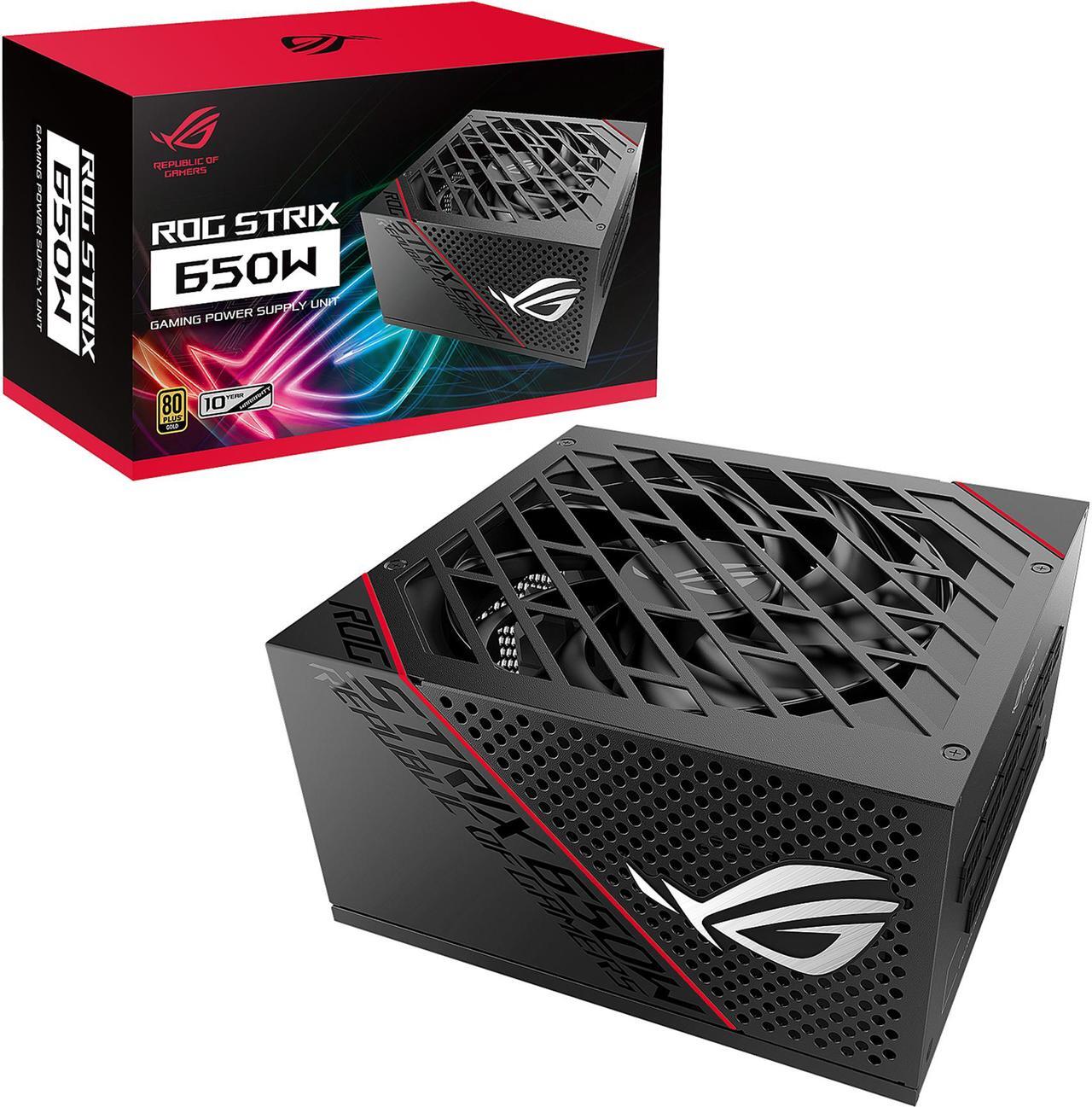 Main image of ASUS ROG Strix 650 Full Modular 80 Plus Gold 650W ATX Power Supply with 0dB Axial Tech Fan and 10 Year Warranty