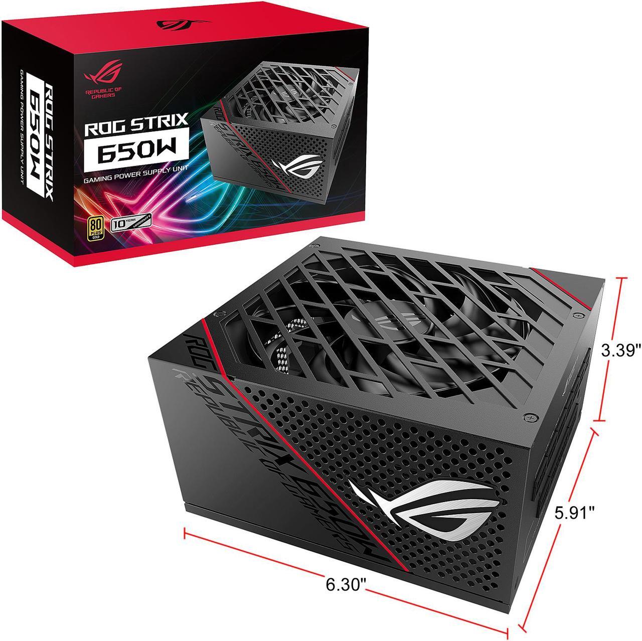 Alt view image 8 of 8 - ASUS ROG Strix 650 Full Modular 80 Plus Gold 650W ATX Power Supply with 0dB Axial Tech Fan and 10 Year Warranty