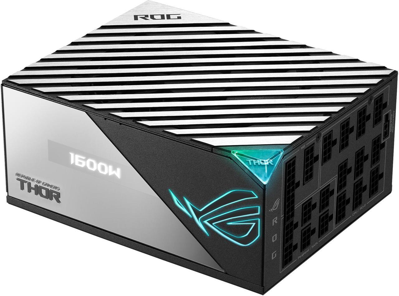 ROG Thor 1600W Titanium (1600 Watt, Fully Modular Power Supply, 80+ Titanium, Lambda A++ Certified, GaN MOSFETs, Digital Power Control, ROG heatsinks, 135mm PWM fan, 0dB Mode, OLED Panel)