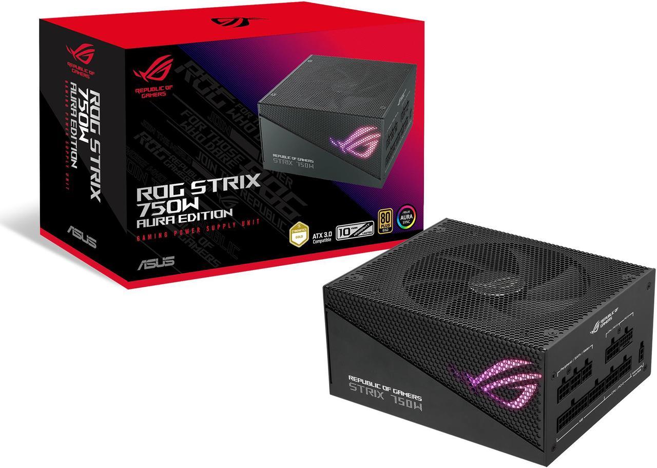 ASUS ROG Strix 750W Gold Aura Edition (Fully Modular Power Supply, 80+ Gold Certified, ATX 3.0, Cybenetics Lambda A++ Certification, PCIe Gen 5.0 Ready, Axial-tech Fan, Aura Sync)