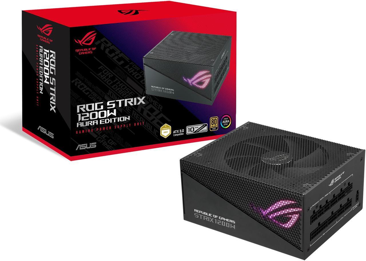 ASUS ROG Strix 1200W Gold Aura Edition (Fully Modular Power Supply, 80+ Gold Certified, ATX 3.0, Cybenetics Lambda A+ Certification, PCIe Gen 5.0 Ready, Axial-tech Fan, Aura Sync, 10 Year Warranty)