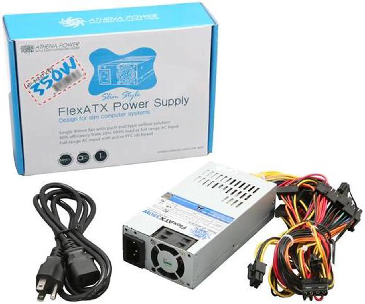 Alt view image 8 of 7 - Athena Power AP-MFATX35 350W Mini ITX / Micro FLEX ATX / ATX12V 80 PLUS BRONZE Certified Active PFC Power Supply for many HP Slimline System Upgrades/Replacement