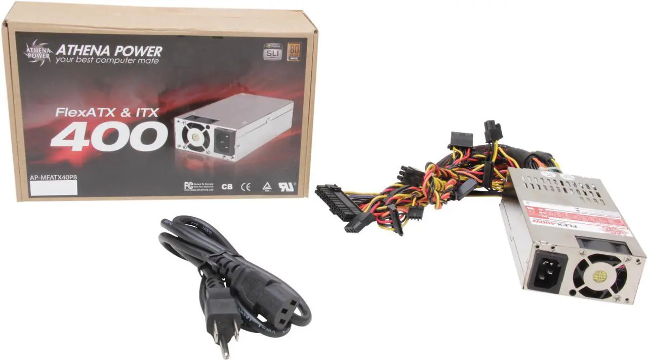 Alt view image 7 of 6 - Athena Power AP-MFATX40P8 20+4Pin 400W Single Server Power Supply 80+ Bronze Certified