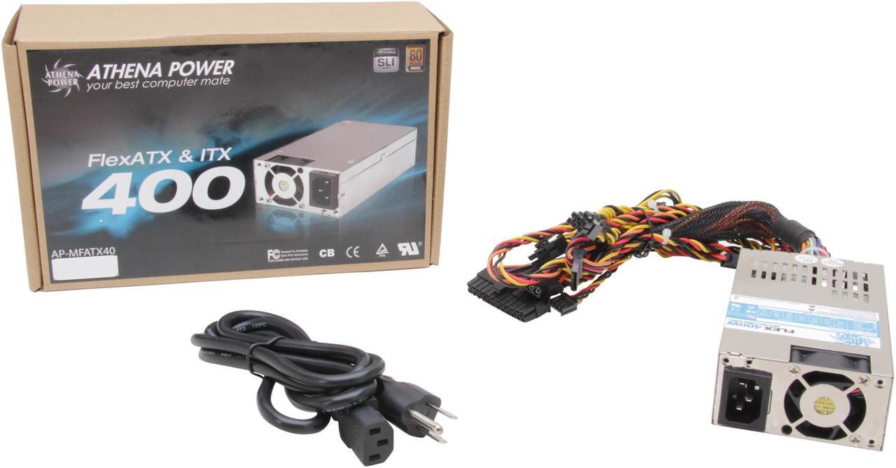 Alt view image 7 of 6 - Athena Power AP-MFATX40 400 W Mini ITX 80 PLUS BRONZE Certified Active PFC Power Supply
