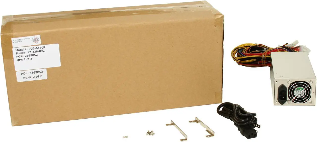 Alt view image 7 of 7 - Athena Power P2G-6460P 460W Single 2U IPC Server Power Supply