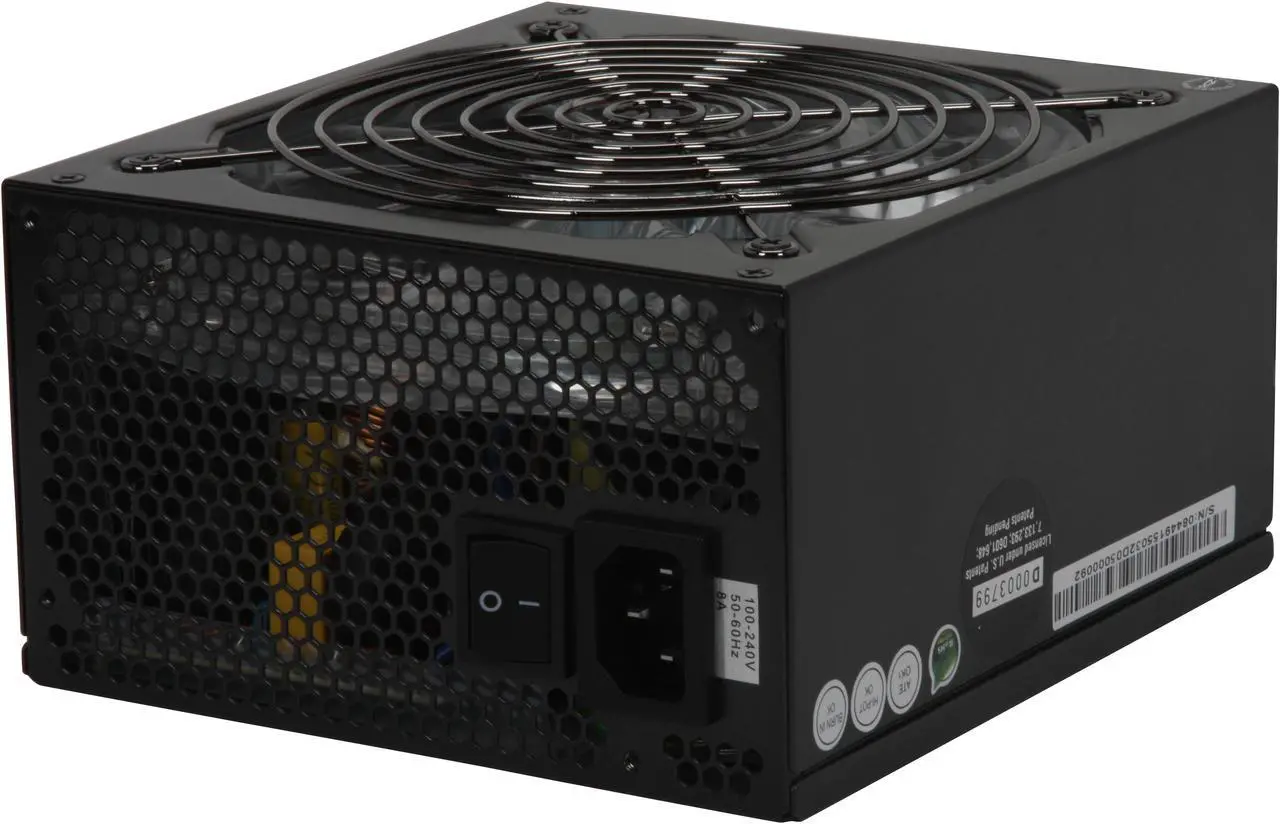 Alt view image 3 of 12 - PC Power & Cooling Fatal1ty Gaming Series 550 Watt 80+ Semi-Modular Active PFC Performance Grade ATX PC Power Supply (OCZ550FTY)