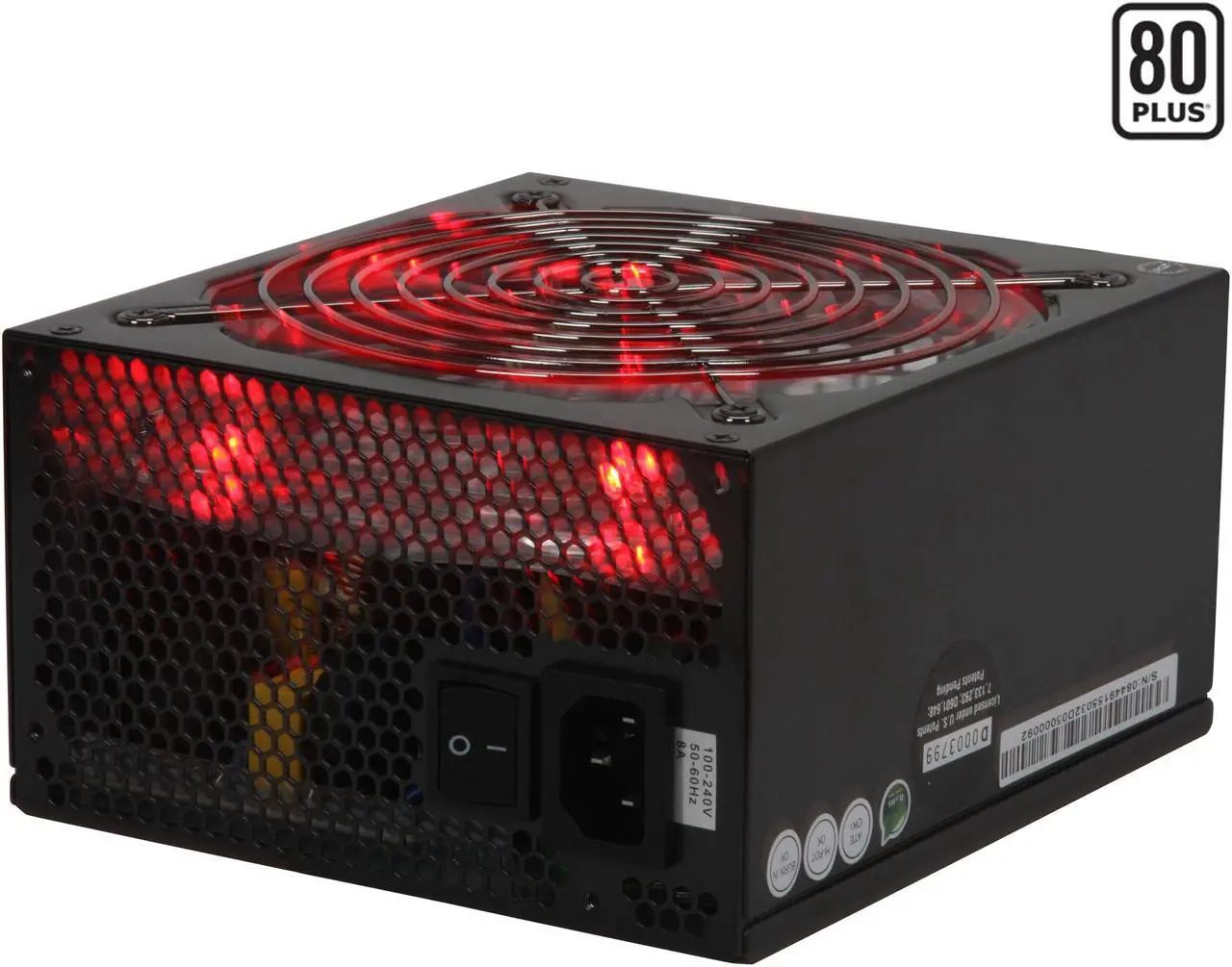 Alt view image 2 of 12 - PC Power & Cooling Fatal1ty Gaming Series 550 Watt 80+ Semi-Modular Active PFC Performance Grade ATX PC Power Supply (OCZ550FTY)