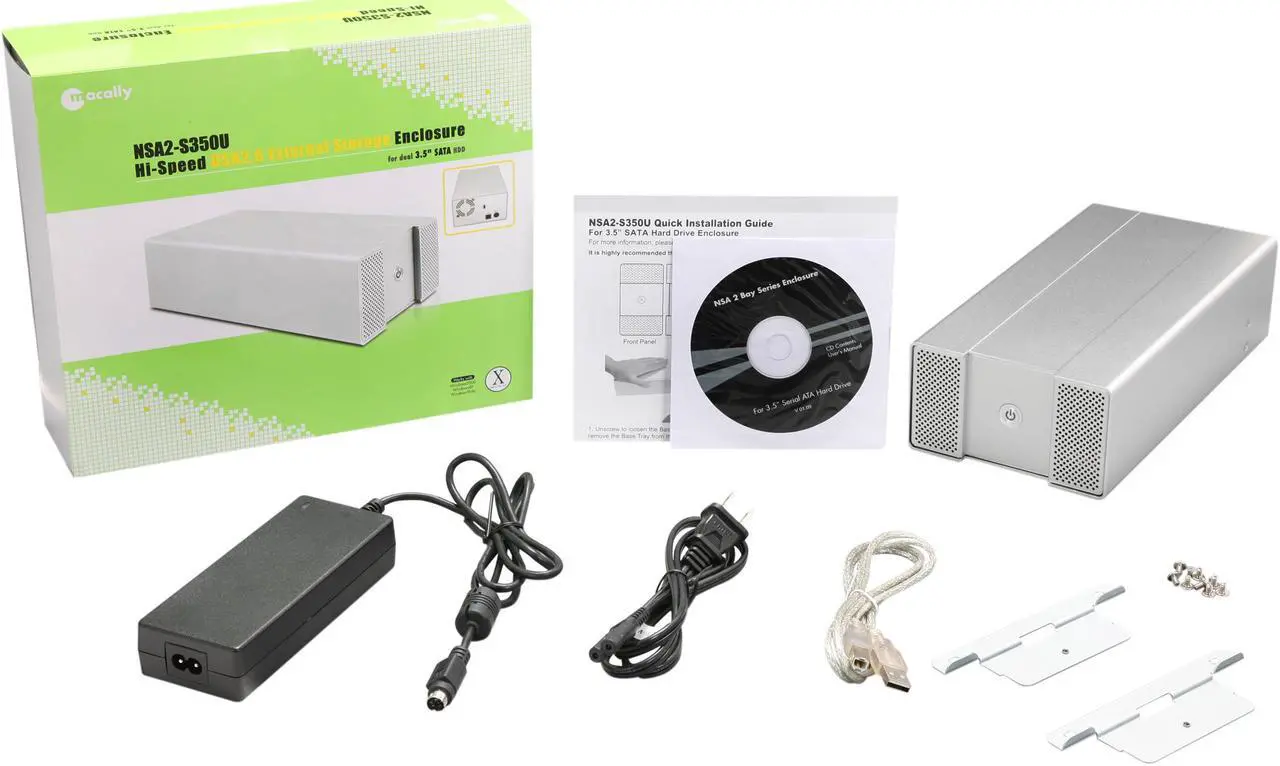 Alt view image 5 of 5 - macally NSA2-S350U Aluminum 3.5" SATA USB 2.0 External Enclosure