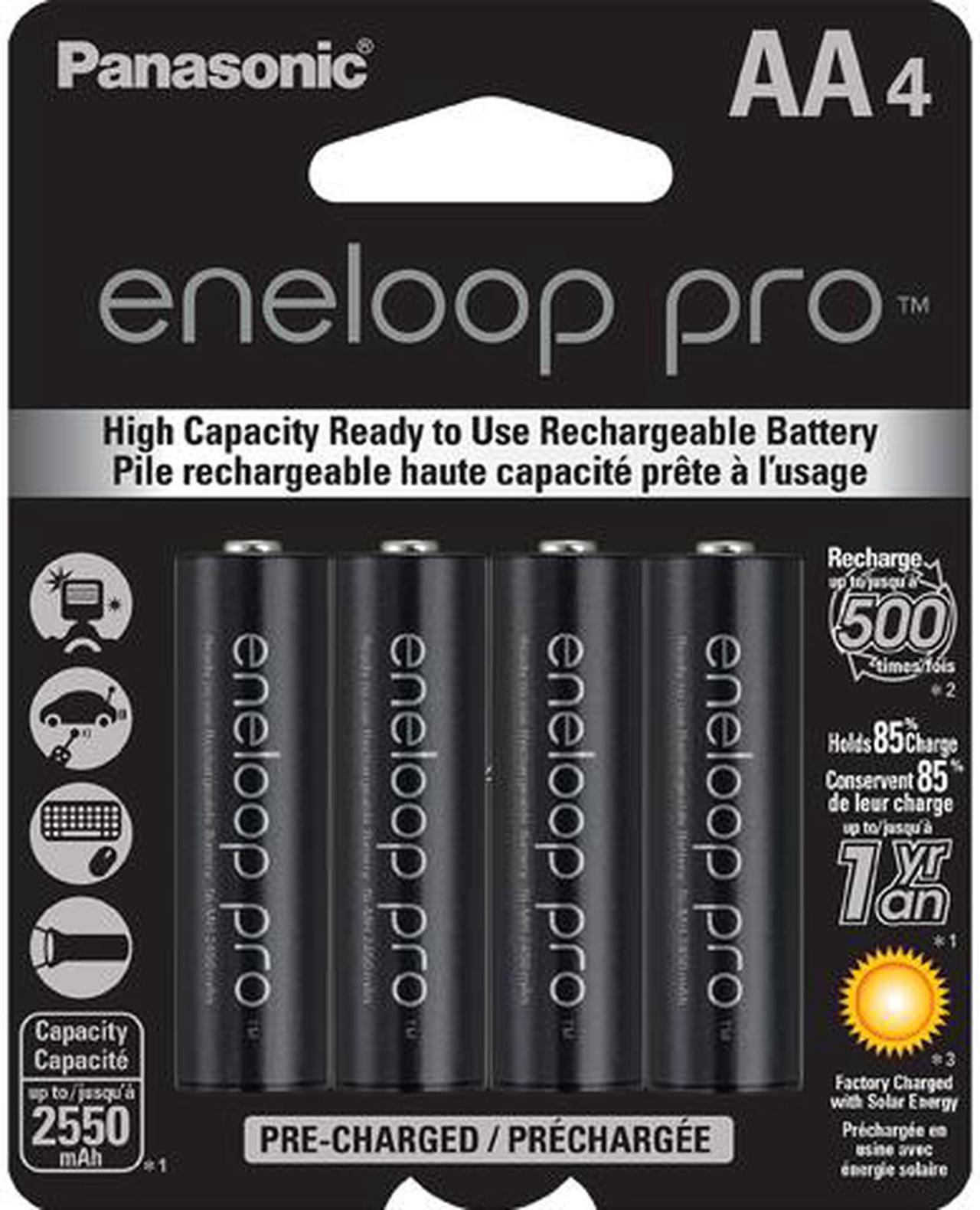 Main image of Panasonic Eneloop Pro AA 2550mAh 500 Cycle New High Capacity Ni-MH Pre-Charged Rechargeable Batteries 4 Pack