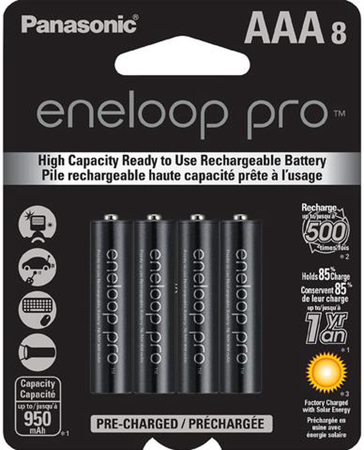 Main image of 8-Pack Panasonic Eneloop Pro AAA Ni-MH 950mAh Pre-Charged Rechargeable Batteries BK-4HCCA