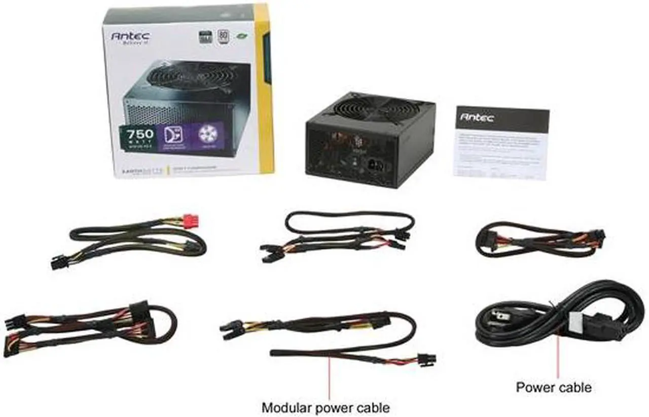 Alt view image 8 of 8 - Antec EarthWatts EA750 750W Continuous Power ATX12V version 2.3 SLI Certified CrossFire Ready 80 PLUS Certified Active PFC "compatible with Core i7/Core i5" Power Supply