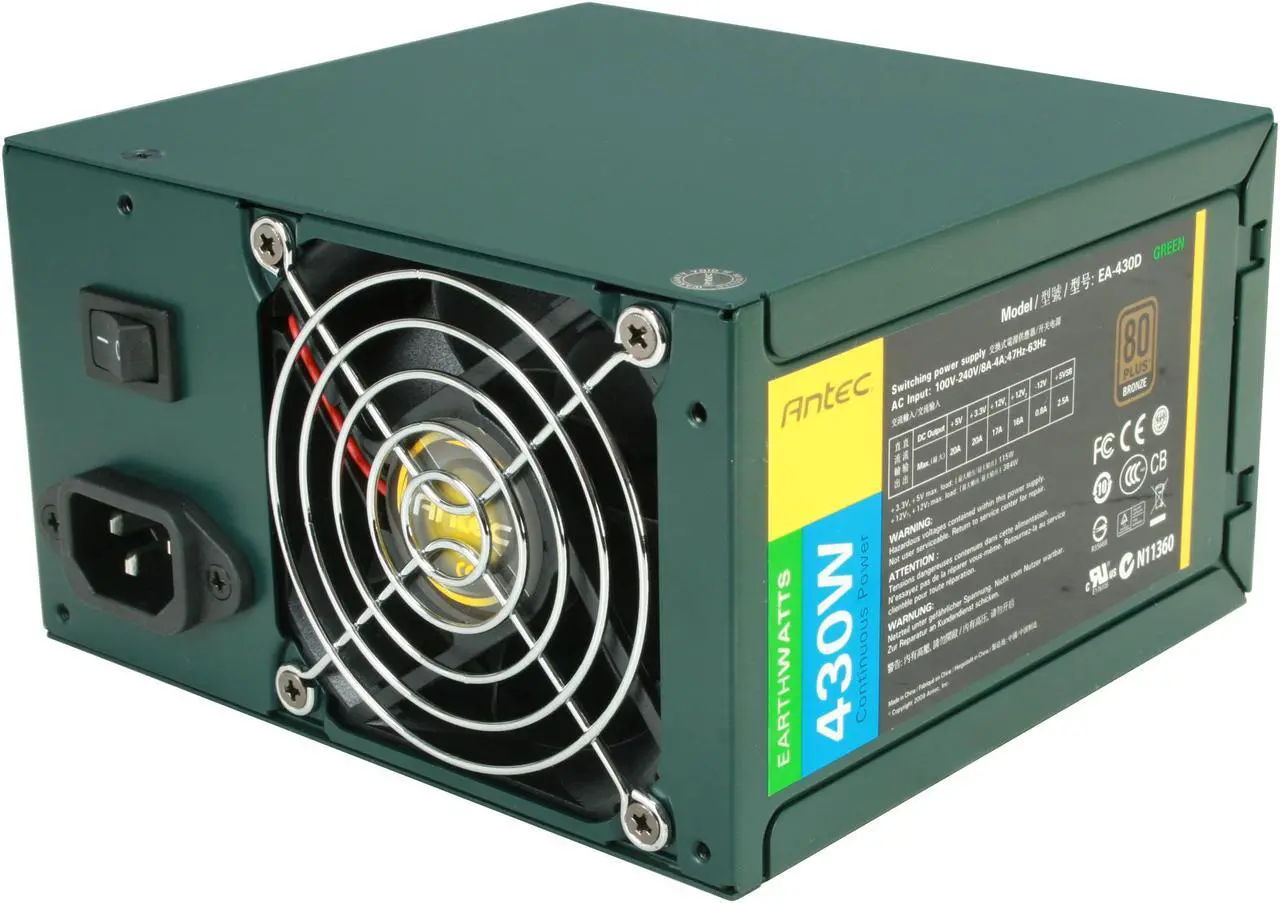 Main image of Antec EarthWatts Green EA-430D Green 430W Continuous power ATX12V v2.3 / EPS 12V 80 PLUS BRONZE Certified Active PFC Power Supply
