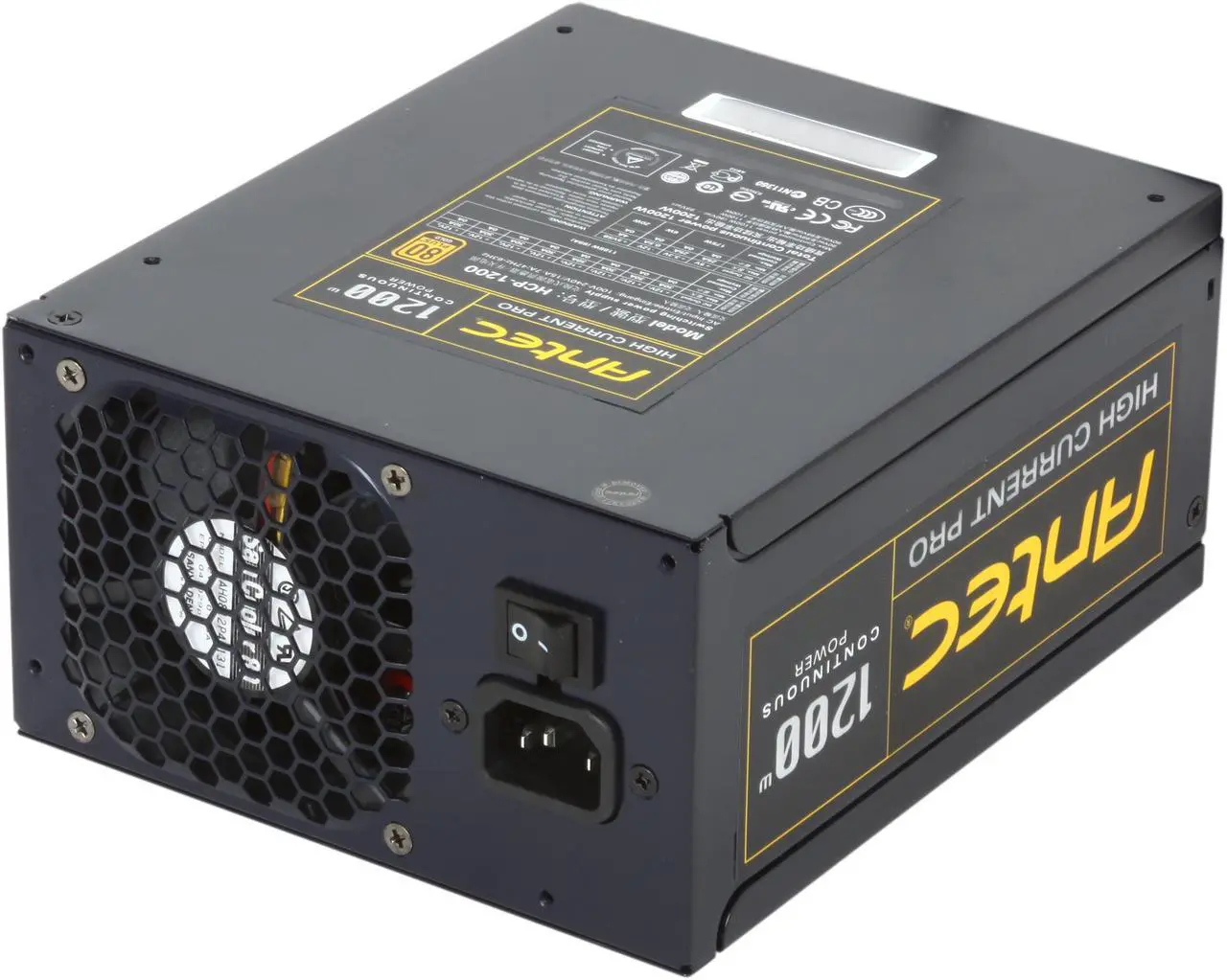Main image of Antec High Current Pro HCP-1200 1200W ATX12V / EPS12V SLI Ready 80 PLUS GOLD Certified Yes, High Current Hybrid Cable Management Active PFC Power Supply - Intel Haswell Fully Compatible