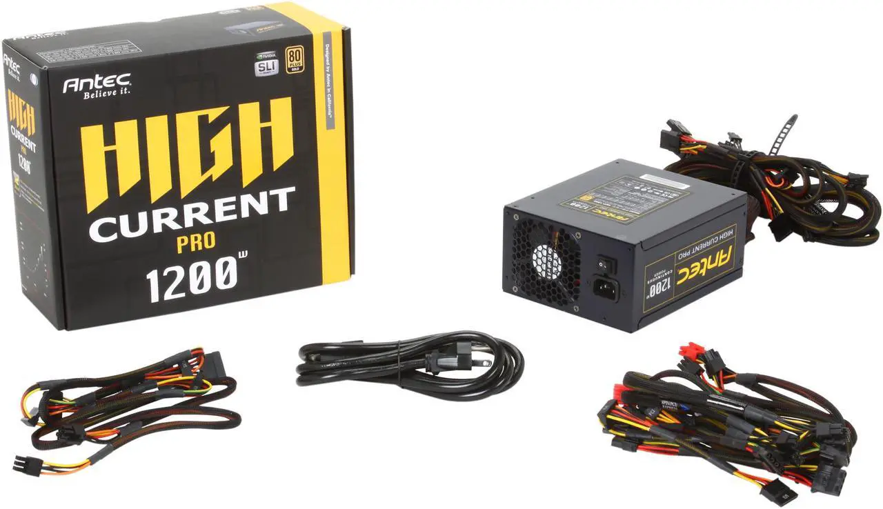 Alt view image 6 of 6 - Antec High Current Pro HCP-1200 1200W ATX12V / EPS12V SLI Ready 80 PLUS GOLD Certified Yes, High Current Hybrid Cable Management Active PFC Power Supply - Intel Haswell Fully Compatible