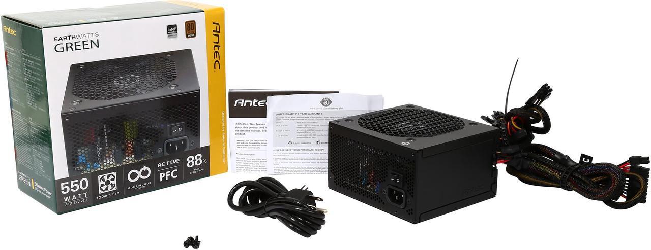 Alt view image 8 of 7 - Antec EA550 550 W ATX12V / EPS12V 80 PLUS BRONZE Certified Power Supply