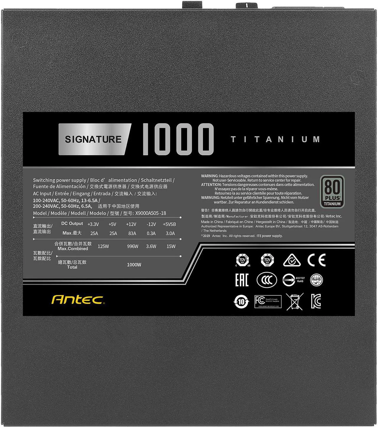 Alt view image 8 of 13 - Antec Signature Series ST1000, 80 PLUS Titanium Certified, 1000W Full Modular with OC Link Feature, PhaseWave Design, Full Top-Grade Japanese Caps, Zero RPM Mode, 135 mm FDB Silence & 10-Year Warranty