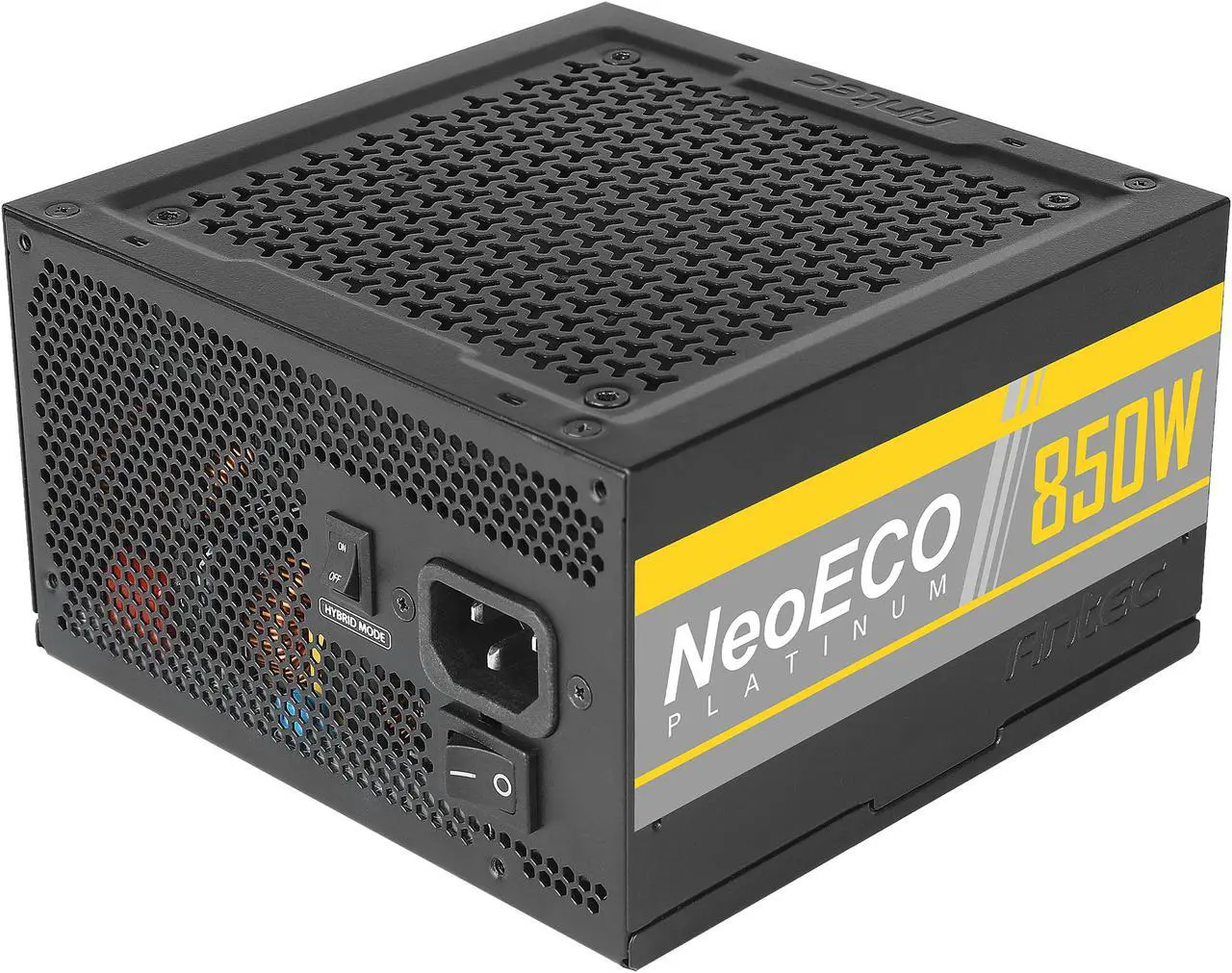 Main image of Antec NeoECO Platinum NE850 Platinum Power Supply 850W, 80 PLUS Platinum Certified with 7-Year Warranty, 120mm Silent Fan, LLC + DC to DC Design, Japanese Caps, CircuitShield Protection & Zero RPM Mode