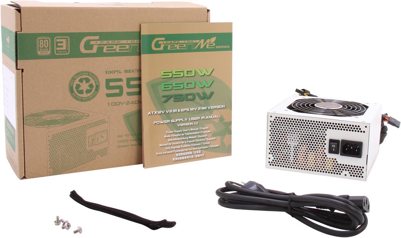 Alt view image 7 of 7 - IN WIN GreenMe 550 550 W ATX 12V V2.31& EPS 12V 2.92 80 PLUS BRONZE Certified Active PFC Eco-friendly design Power Supply