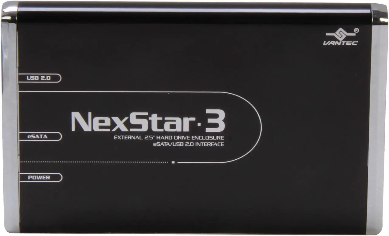 Alt view image 4 of 5 - Vantec NexStar 3 2.5" SATA to USB 2.0 & eSATA External Hard Drive/SSD Enclosure (Onyx Black) - Model NST-260SU-BK